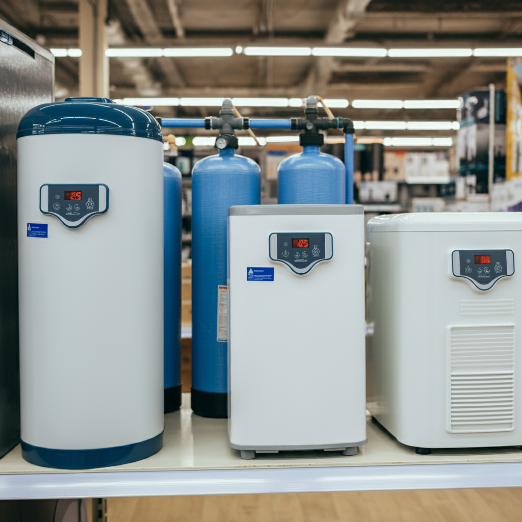 Different sized water softener units suitable for various household needs