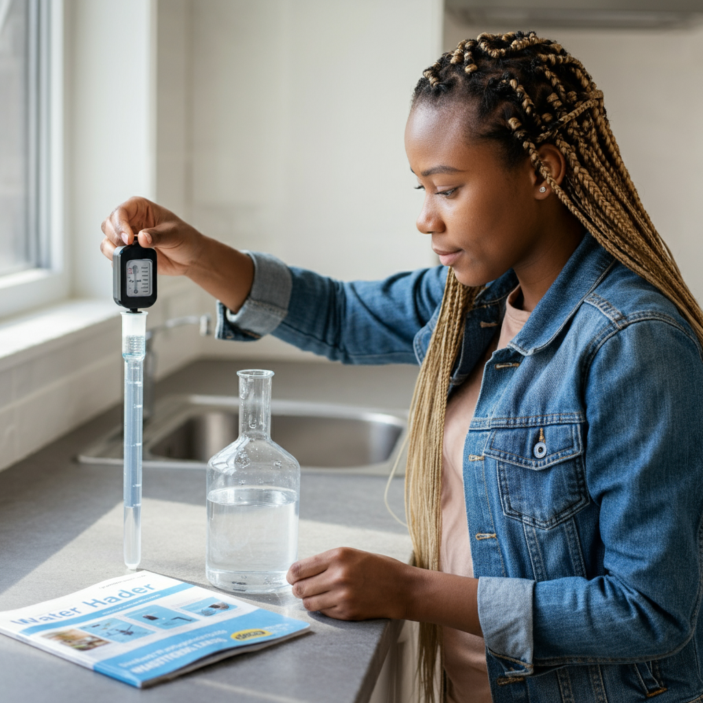 Testing water hardness to determine appropriate water softener size