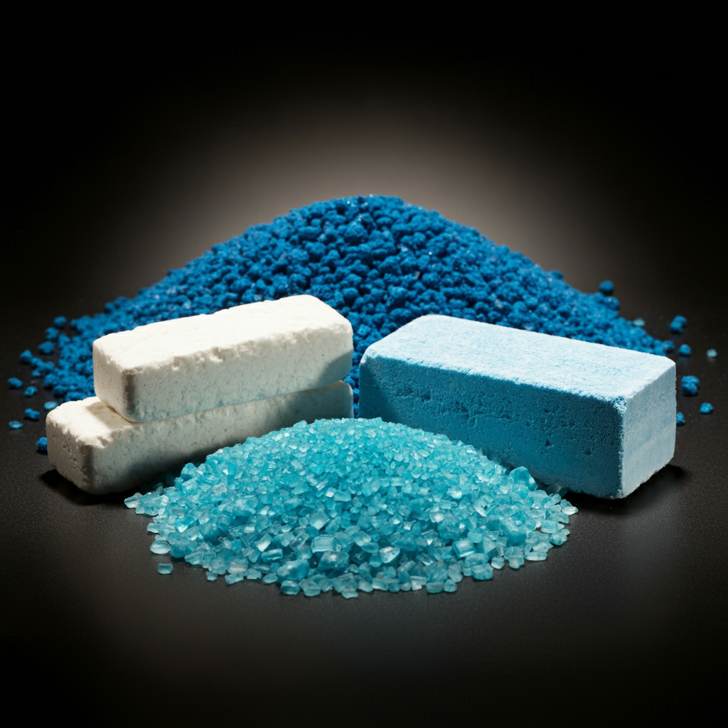 Types of water softener salt pellets crystals blocks